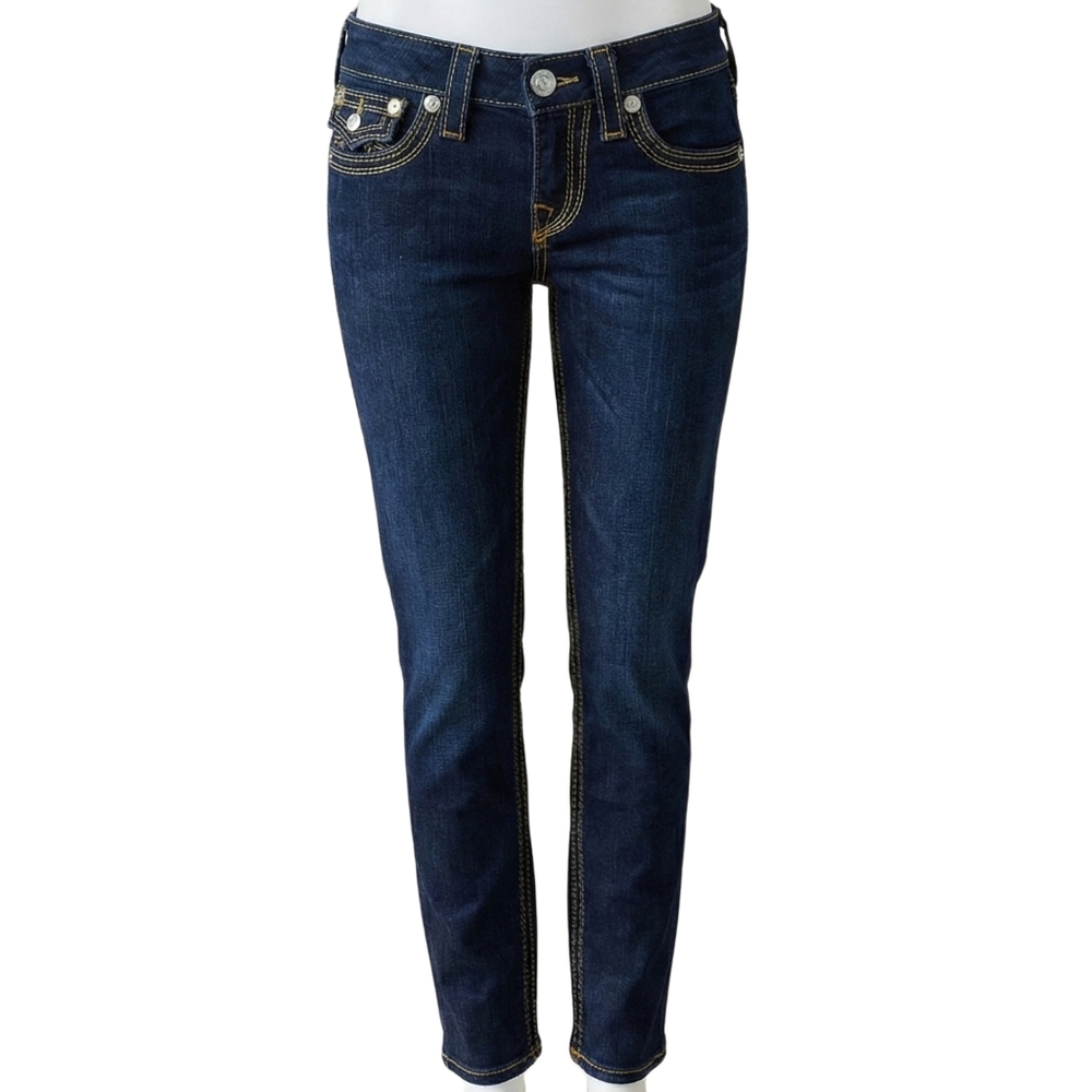 ✨True Religion Stella Big T Low Rise Skinny Made in USA Jeans Size 28 ✨